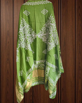 Elegant Muslin Batik Print Suit with Banarasi Accents
